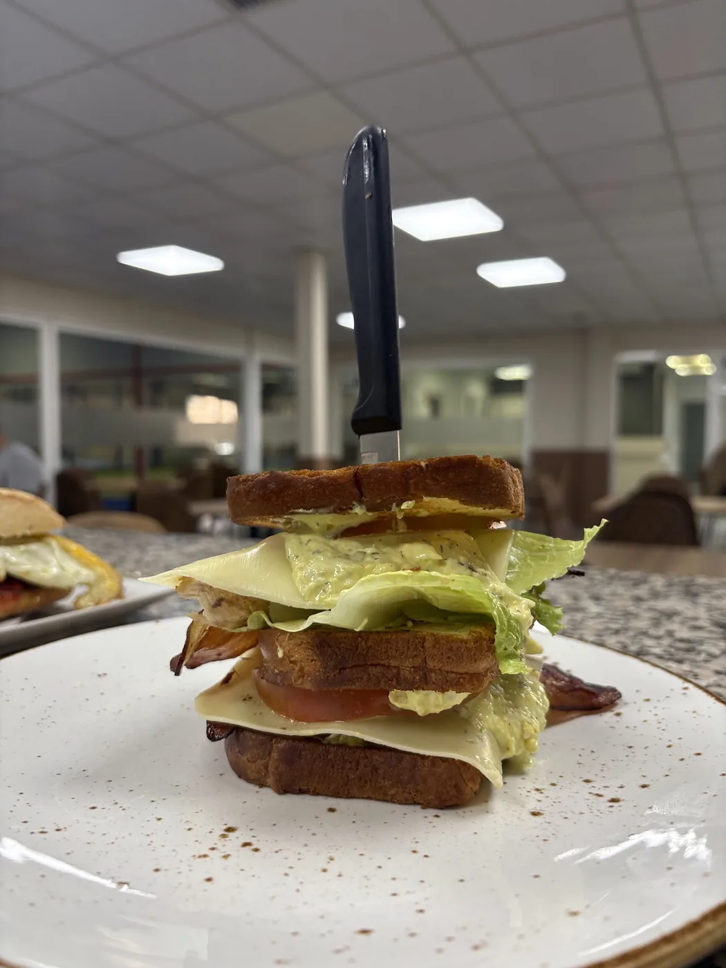 Bocadillo a la brasa con pollo, queso, lechuga y tomate